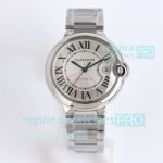 TW Factory Swiss 2824 Cartier Ballon Bleu de 40mm Copy Watch Silver Steel 